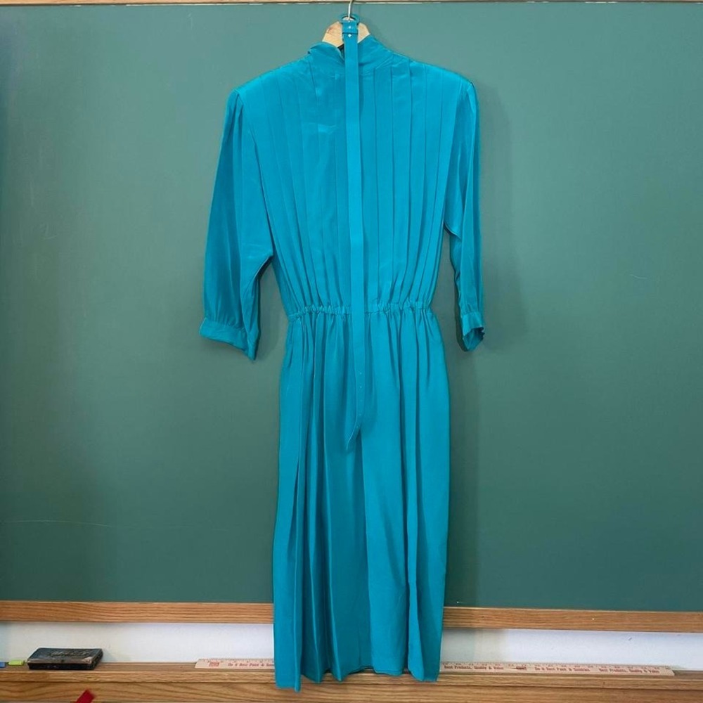 Vintage 80s silk maxi dress with shoulder pads and belt